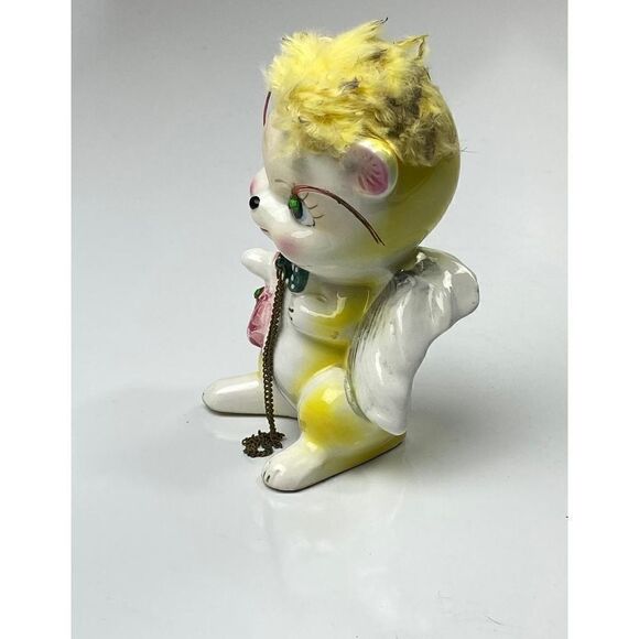 Vintage Kreiss & Co Squirrel Mama Figurine W/ Purse, Bow Tie & Green Jewel Eyes - Picture 4 of 6